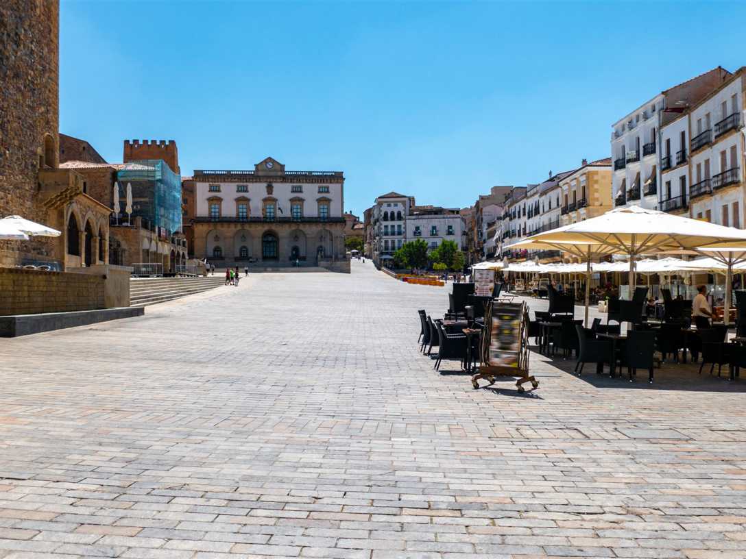 historische bauwerke, spanien, cáceres, platz, plaza mayor