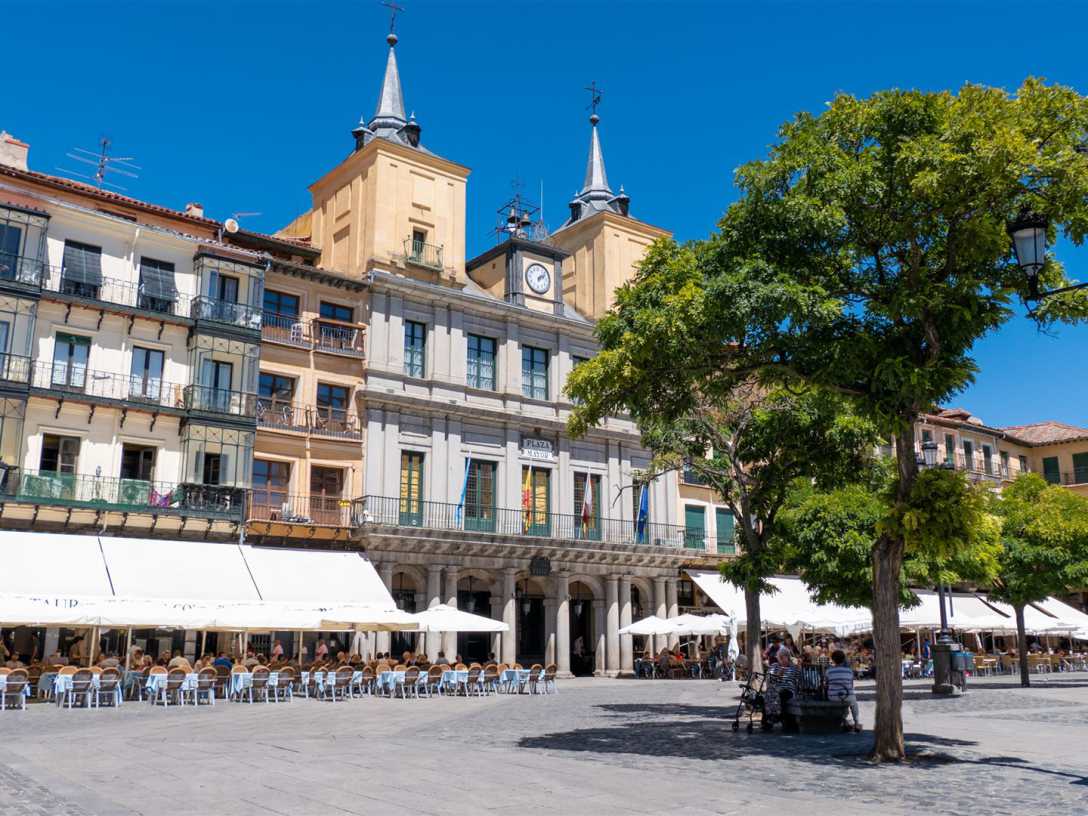 historische bauwerke, spanien, segovia, plaza mayor